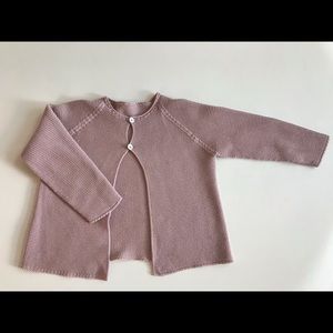 Dust Pink cardigan by Spanish brand M&H Baby